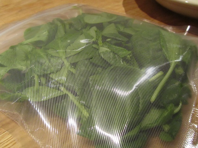 Wilt Spinach in the Sous Vide
